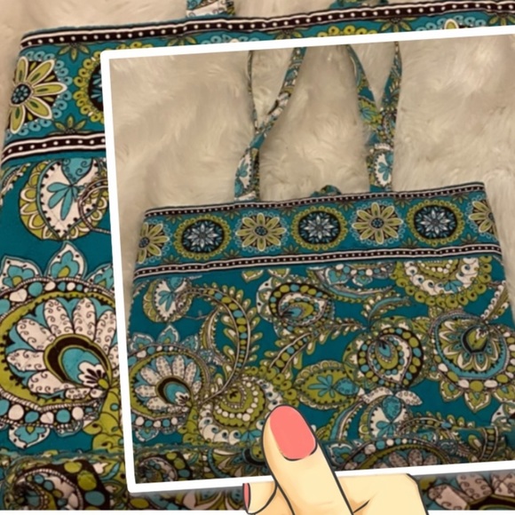 VERA BRADLEY TOTE Paisley green - Picture 1 of 10